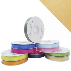 25M Single roll of Double Faced Satin Ribbon 3mm, 6mm, 10mm, 16mm Widths (Antique Gold, 10mm)