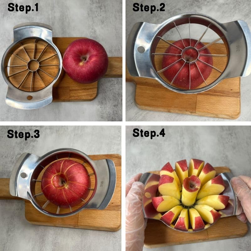 6.9 Inch Stainless Steel Large Apple Slicer,12 Slice Heavy Duty