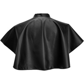 BESTYASH Capa de maquillaje de cuero negra, diseño minimalista y apariencia clásica, ligera y protectora, para uso en casa y barbería, para adultos