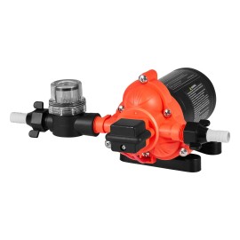 12V DC RV Water Pump 40 PSI Max 4 GPM (15.1 L/min) 3-Chamber Diaphragm Self-Priming Automatic Pressure Switch for Marine UseMaximum Flow Rate: 4.0 GPM, Number of Chambers: 3 Chambers