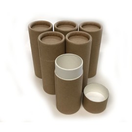 Empty Cardboard Deodorant Containers - 2.5 oz - Push-up style, top-fill, reusable and biodegradable, (6-Pack)