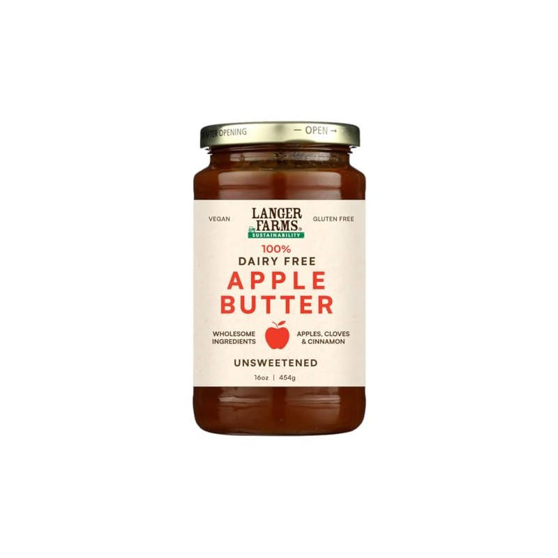 Langer Farms Unsweetened Apple Butter, Packaging May Vary, 16 Ounce