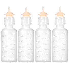 oruola 4pcs Puppy Bottles for Nursing Puppy Milk,55ml Puppy Bottle with Miracle Nipple for Kittens,Kitten Bottle Feeding Kit,Replacement Nipple Cat Feeding Bottle for Newborn Kittens Puppies Animals