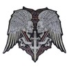 Large Embroidery Skull Wings Sword Patches Iron On Motorcycle Biker