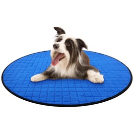 TiereCare Dog Playpen Mat Pee Pad for Puppy Cat Round Shape Non-Slip Washable Whelping Pads Leakproof Potty Training Pads Reusable Absorption Pet Cage Liner