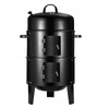 16.5 Inch Charcoal Smoker Grill with Thermometers and Air Vent,