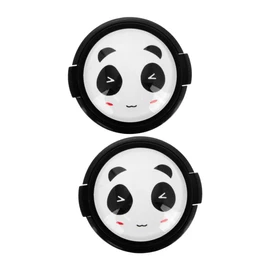 TEHAUX 2pcs Panda Design Camera Lens Cap Durable Protective Lens Cover with Easy Side Pinch Mechanism Scratch Resistant Accessory