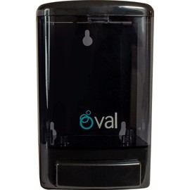 OVAL Dispensador de Jabón Líquido Rellenable | Plástico ABS Uso Rudo Capacidad 1 LT | Sistema Anti Goteo Confiable y Durable | Negro| Despachador Gel Antibacterial de Pared