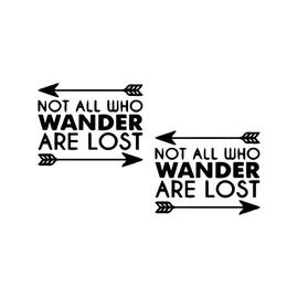 AzQuest (2Pack) Not All Who Wander are Lost Sticker Decal Pro Air 13" 15" 17" Laptop Sticker Sticker |4" x 5"|Black|AZQ134|