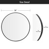 PexFix Circle Mirror 36”x 36” Aluminum Alloy Frame Modern Large