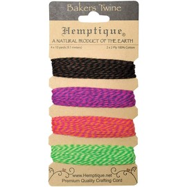 Hemptique Bakers Twine Card 2ply Fiesta, Cotton, one size