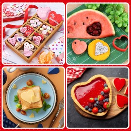 Sykuduerly Heart Cookie Cutter, 10 Pcs Valentines Day Heart Cookie Cutter Set, Heart Shaped Cookie Cutters for Anniversary, Wedding, Holiday Parties, and for Sandwiches, Biscuits, and Lunchbox