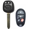 Toyota Transponder Chip Key 44D Dot + 4 Button Keyless
