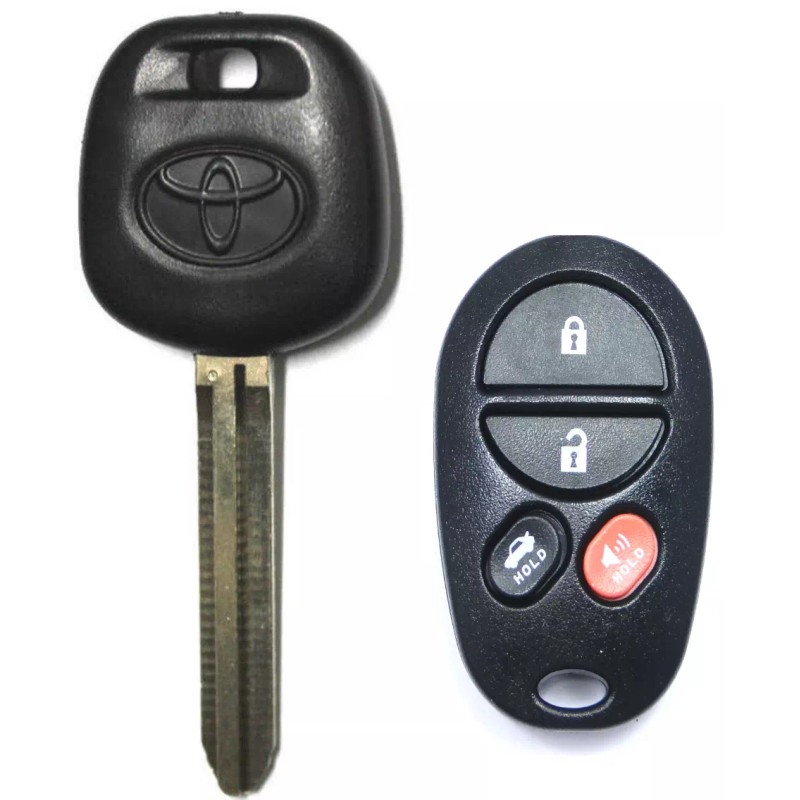 Toyota Transponder Chip Key 44D Dot + 4 Button Keyless