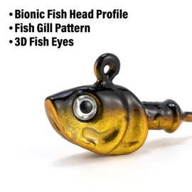 Dr.Fish 10 Pack Swimbait Jig Heads, Saltwater Fishing Jig Heads 3D Eyes High Carbon Steel Hooks Jig Hook Lure Bass Jigs Surf Fishing Jigs Flounder Striper Halibut Pompano Bass 3/8oz