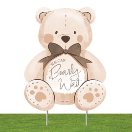 Big Dot of Happiness We Can Bearly Wait - Outdoor Lawn Sign - Teddy Bear Baby Shower Yard Sign - 1 Piece