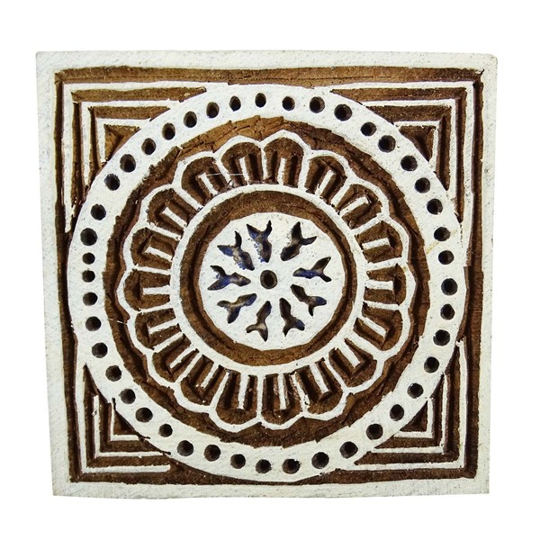 Indian Floral Wood Stamps Handcarved Printing Block Wooden Stamp Textile