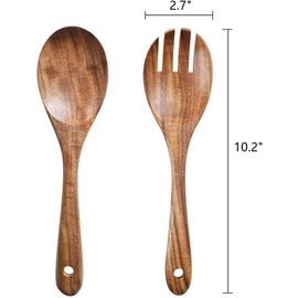 CHEF'S UNIQUE Wooden Spatula Set for Cooking - Acacia Wood Kitchen Utensils Set of 2