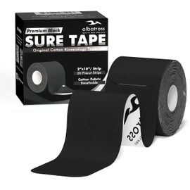Sure Tape Original Cotton Elastic Kinesiology Tape Roll Therapeutic Athletic Tape Latex Free, 20 Precut, 10” Strips
