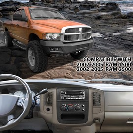 Center Dash Radio Bezel Trim W/Storage, Fit Dodge Ram 1500 2002-2005/2500 3500 2003 2004 2005, Radio Panel Instrusment Dashboard Cover, Beige