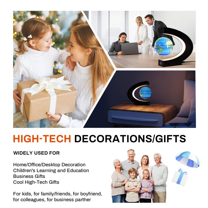 COCOSY LED Globe C Shape Floating Globe 8.5cm Magnetic Floating