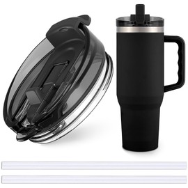 Jmoe USA 40 oz Replacement Lid For Yukon Fit Forty Tumbler With Handle | 2 in 1 Straw Lid | Made of BPA Free Tritan Plastic | 100% Leakproof Design | Dishwasher Safe (1-Pack)