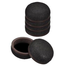 "Super Sliders 1" Round Self-Stick Formed Felt Furniture Pads with More Protection for Surfaces and Furniture Legs, Brown (4 Pack)