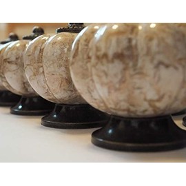 DIY Decor Hub-Set of 20 Antique Brass Ceramic Pumpkin Knobs, Handles Pulls for Cabinets, Cupboard Dresser, Drawers, Kitchen Furniture or Kids Room