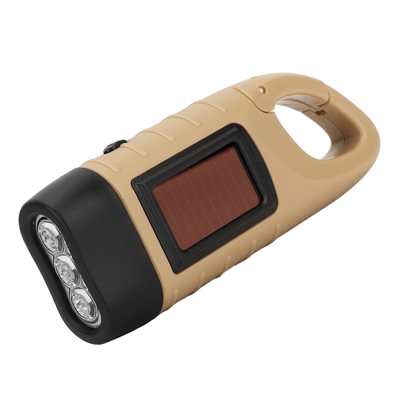 Hand Crank Solar Powered Flashlight Emergency Rechargeable LED Flashlight Self