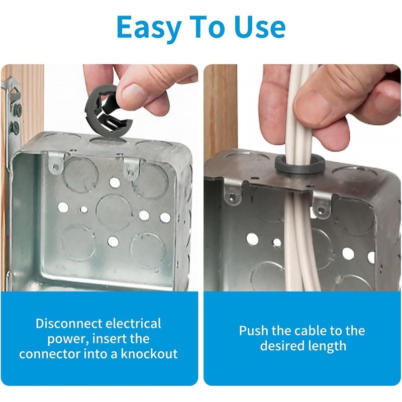 Dicio Junction Box clamp Hole Bushing Knockout R-omex Connector snap