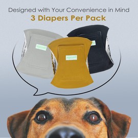 Wegreeco Washable Male Dog Belly Wrap - Pack of 3 - (Gold,Black,Grey,Small)