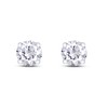 4mm Round Cut Cubic Zirconia Stud Earrings in 14k White