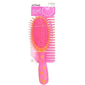 Scunci Girl Brush & Comb Set, Assorted Colors 1 ea (Pack of 10)