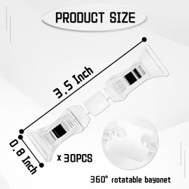 GTILE 30 Pcs Double Sided Sign Clips, Clear Sign Clips, Clear Rotatable Merchandise Clip on Sign Holder, Plastic Price Tag for Label Clothing Business Cards Retail Baskets