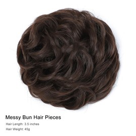 BUYOGET Messy Bun Hair Pieces For Women Hair Bun Extension Updo Curly Messy Bun Donut Hair Chignons Scrunchie Medium Brown