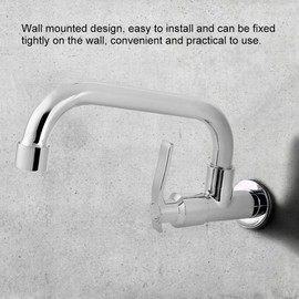 G1/2 Inch Wall Mounted Single Cold Water Tap for Home Kitchen, silver, Modern