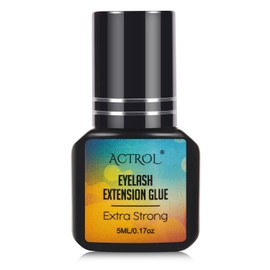 Lash Extension Glue Extra Strong 0.5-1s Sec Dry Sensitive Lash Glue for Extensions 7 Weeks Retention Strong Hold Black Eyelash Glue for Lash Extensions Professional Use Only 5ml