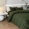 JIYUAN 100% Washed Cotton Duvet Cover Set Comfy Simple Style