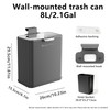 Stainless Steel Kitchen Hanging Trash Can with Lid and Inner