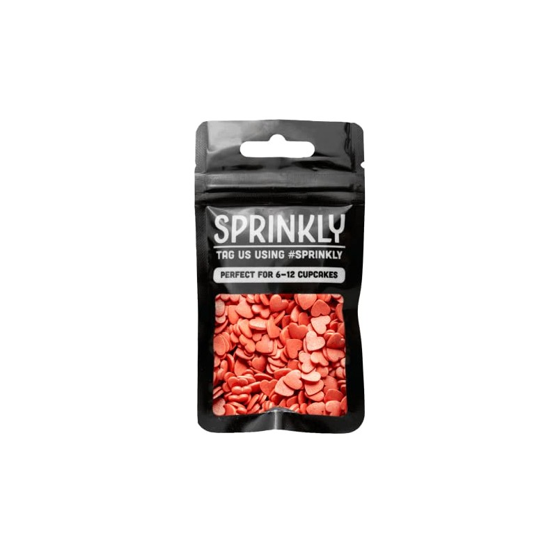SPRINKLY - Glimmer Hearts - Red - 25g