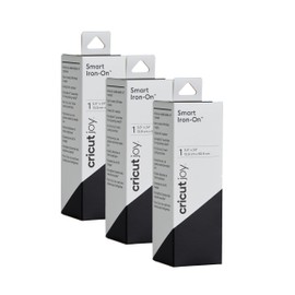 Cricut Joy Smart Iron On, Black - 3-Pack of 2ft Rolls (5.5"x24") Heat Transfer Vinyl for Joy Machine- Matless Cutting for Long cuts