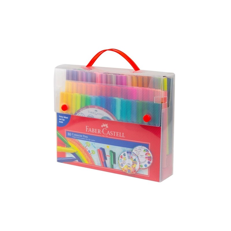 Faber-Castell Vibrant Connector Pen Colour Markers, Assorted – Pack of