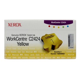 Genuine Xerox Yellow Solid Ink Sticks for The WorkCentre C2424 (3 pcs/Box), 108R00662