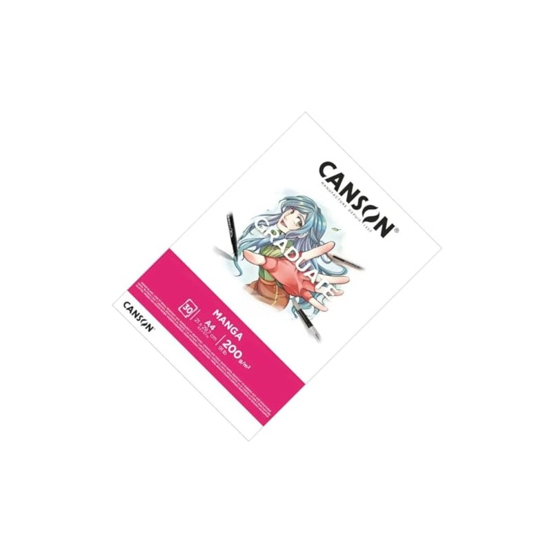 Canson Graduate Manga Blocco Collato A4 30 fogli Liscio 200