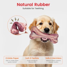 PAWSPURR Dog Toys for Aggressive Chewers, 2Pack Durable Tough Dog Chew Toys Indestructible Bone Dog Toys for Large Medium Breed