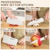 Knife Set, 6-Piece Kitchen Knife Set with Block, Stainless Steel