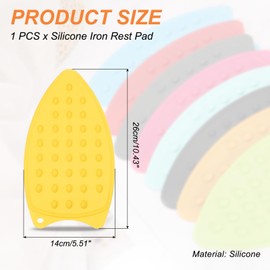 PATIKIL Silicone Iron Rest Pad, Multipurpose Hot Heat Resistant Iron Rest Plate Protective Pad for Ironing Board Hot Resistant Steamer Steam Compact Mat, Yellow