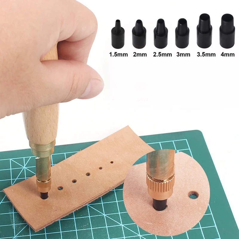 Kioiner Automatic Screw Hole Punch, Adjustable Screw Punch with 6