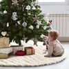 Alynsehom Christmas Tree Skirt, Large White&Gold Bronzing Luxury Faux Fur