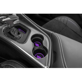 Auovo 11pcs Decor Liner for Challenger Accessories 2015 2016 2017 2018 2019 2020 2021 2022 2023 Interior Anti Dust Mats Center Console Cup Holder Insert Door Pocket Pad for Challenger 2022 (Purple)